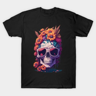 Cool and Edgy: Dead Skull Rocking Trendy Sunglasses T-Shirt